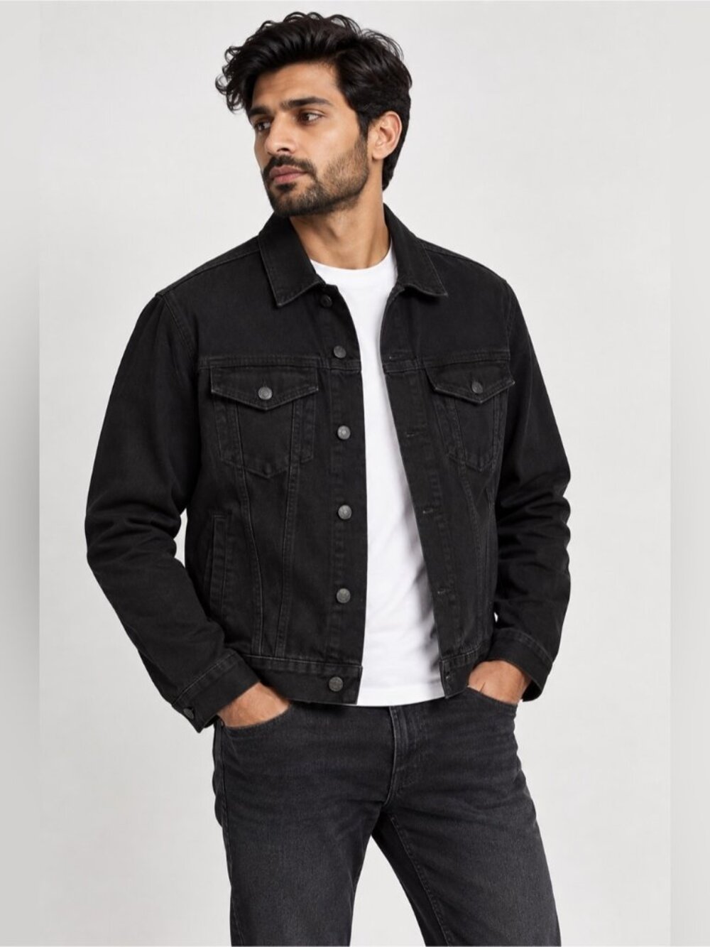 Old Navy Black Denim Jacket – Size L